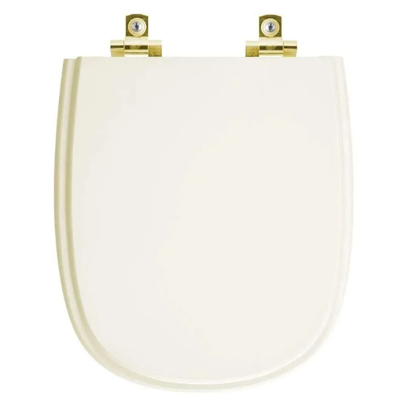 Assento Sanitário Soft Close Sabatini Palha Para Vaso Icasa Com Ferragem Dourada