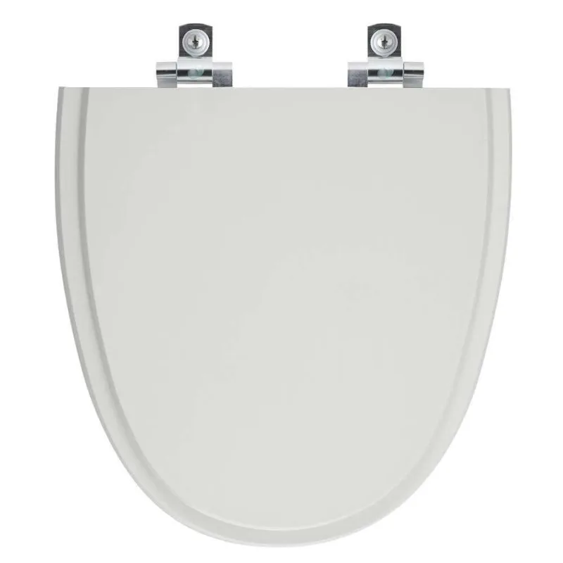 Assento Sanitário Soft Close Aloha Cinza Prata Para Vaso Celite