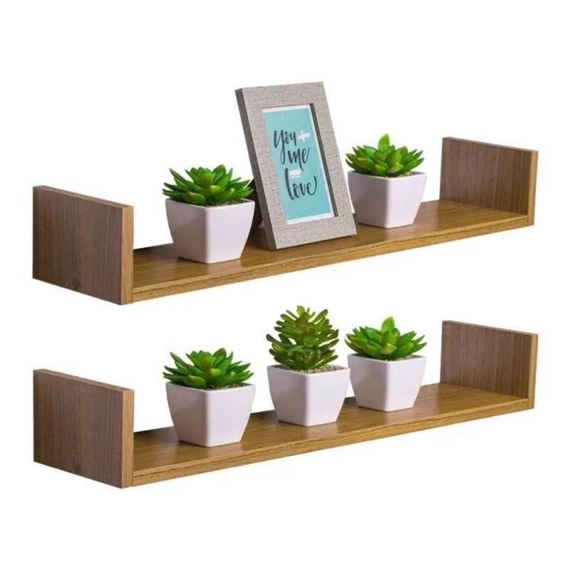 Prateleira Kit 2 U 90x10CM MDP Suporte Invisível Moderno Sala Marrom Mercado das Prateleiras - OUTRAS
