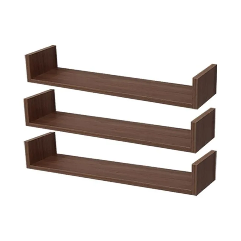 Prateleira Kit 3 U 80x20CM MDP Suporte Invisível Moderno Sala Marrom Mercado - OUTRAS - Agro