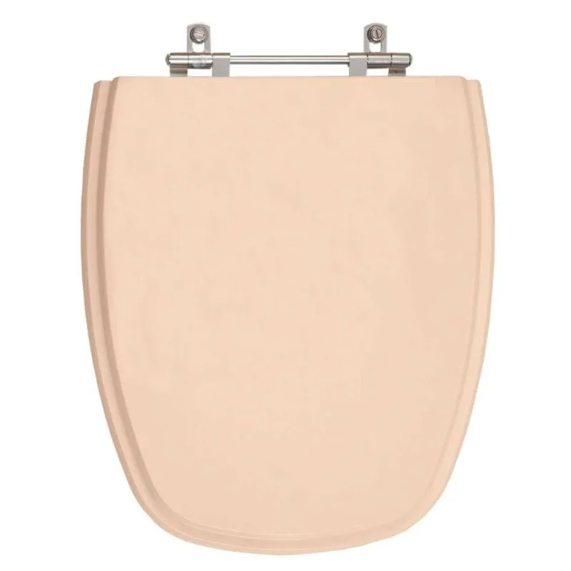 Assento Sanitario Poliester Convencional Oval Rosa Floral Para Vaso Deca