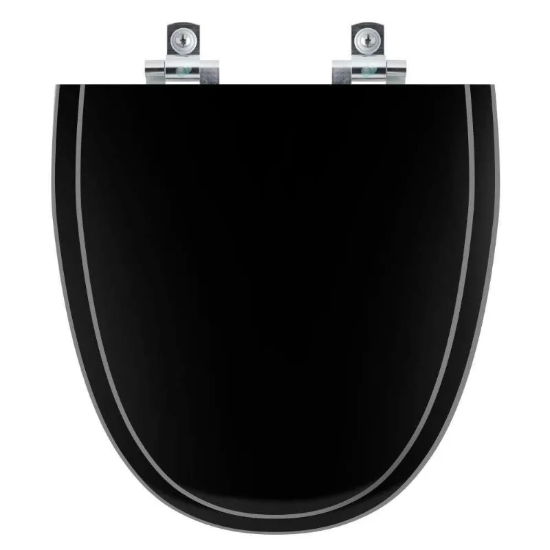 Assento Sanitário Soft Close Up Preto Para Vaso Celite