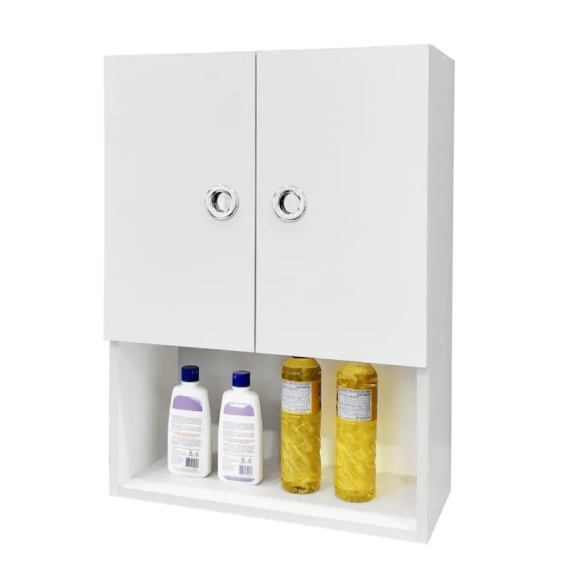 Armário para Lavanderia Texas 2 Portas 1 Prateleira MDP 48CM Branco - OUTRAS - Casa E Construção