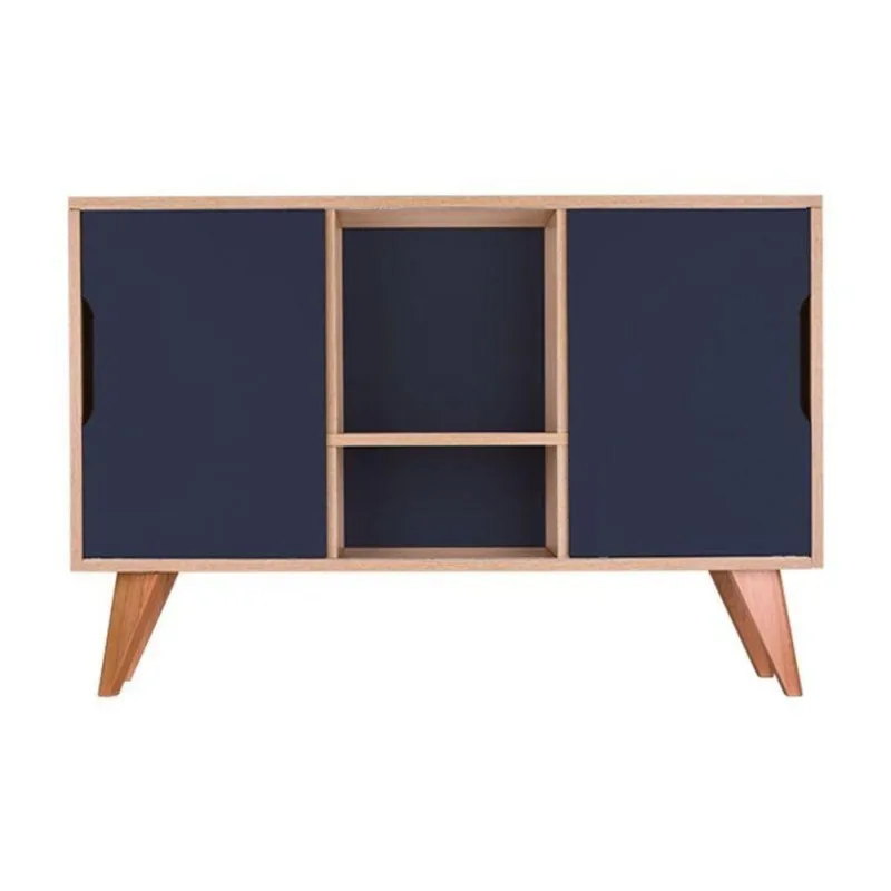 Balcão Buffet Murano Moderno 2 Portas MDP 115CM Carvalho Treviso e Azul Marinho Mercado - OUTRAS