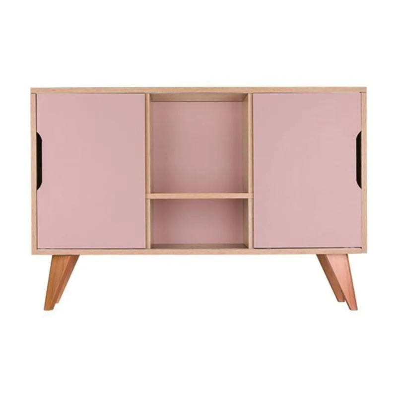Aparador Buffet Murano Moderno 2 Portas MDP 115CM Carvalho e Rosa Claro Mercado das Prateleiras - OUTRAS - Móveis