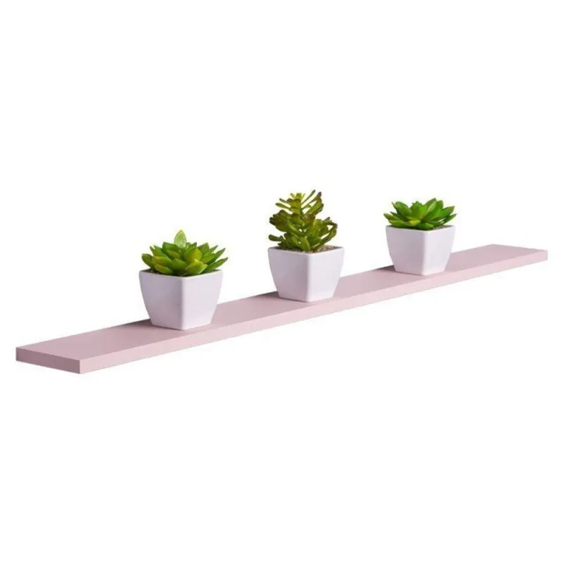 Prateleira Crie Fácil 80X20CM MDP Suporte Invisível Organizador Sala Rosa Claro Mercado - OUTRAS - Agro