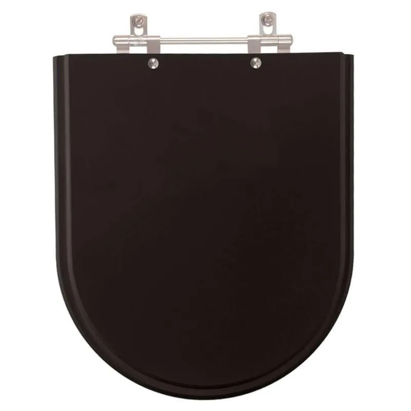 Assento Sanitário Poliester Jasmim Preto Para Vaso Fiori