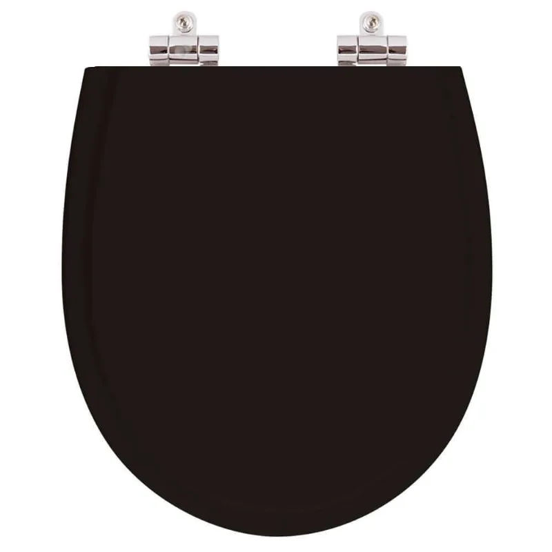Assento Sanitario Poliester Com Amortecedor Polo Preto Para Vaso Hervy