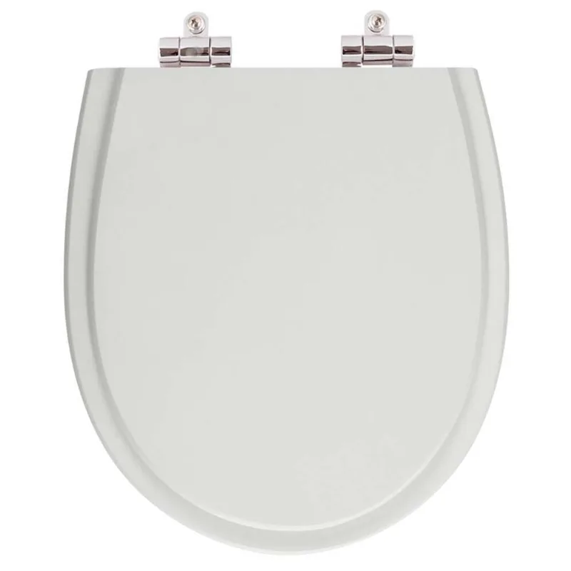 Assento Sanitario Poliester Com Amortecedor Polo Cinza Para Vaso Hervy