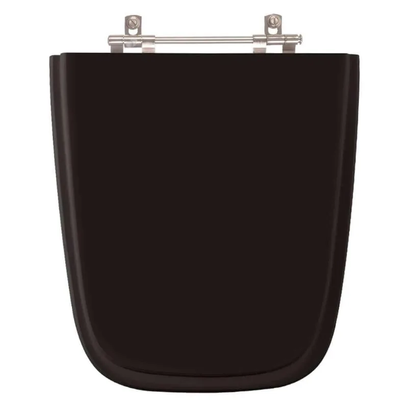 Assento Sanitário Poliester Aero Preto Para Vaso Ideal Standard