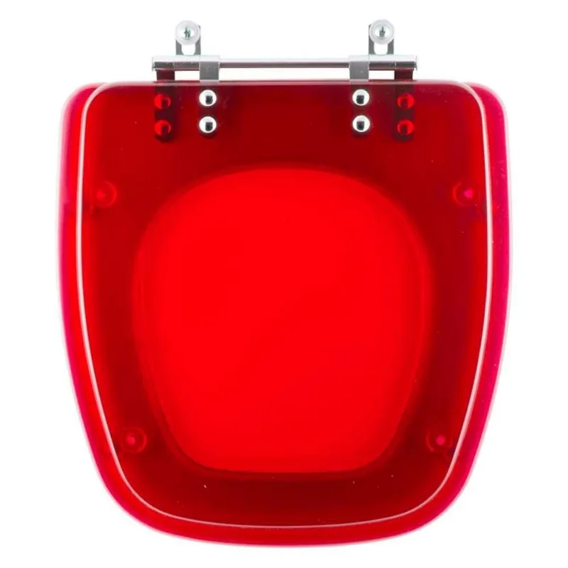 Assento Sanitário Poliester Fit Vermelho Transparente Para Vaso Celite