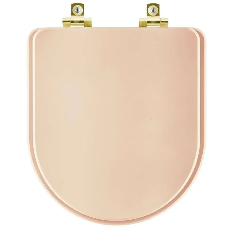 Assento Sanitário Soft Close Carrara Rosa Floral Para Vaso Deca Com Ferragem Dourada - OUTRAS - Casa E Construção
