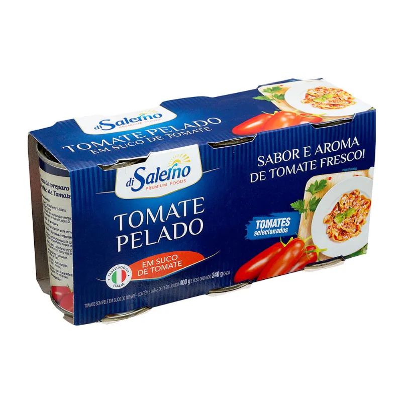Tomate Pelado em Conserva Di Salerno Pack com 3 Unidades 400g Cada