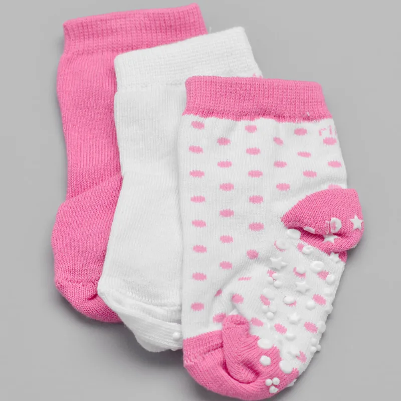 Kit Meia Antiderrapante com 3 Unidades 49046.08 Tam. 25 a 28 Pink - 17 a 20