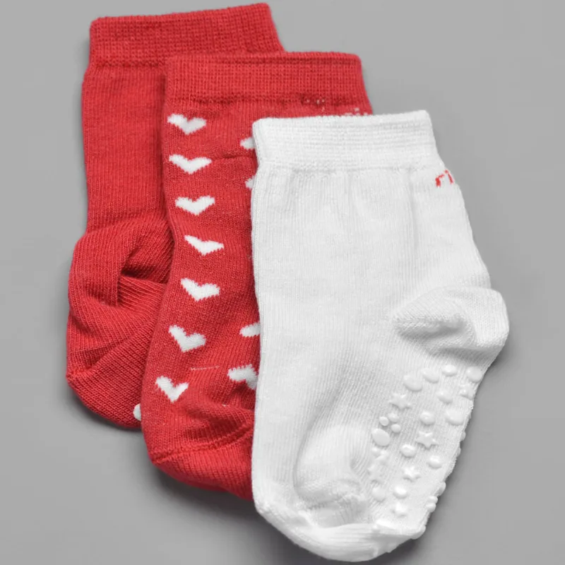 Kit Meia Antiderrapante com 3 Unidades 49046.06 Tam. 17 a 28 Vermelho - 21 a 24