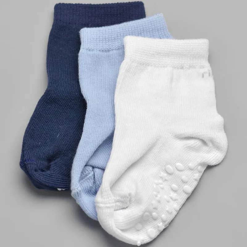 Kit Meia Antiderrapante com 3 Unidades - 49045.02 Azul - 25 a 28