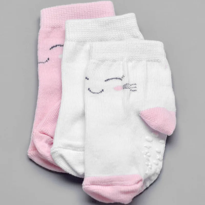 Kit Meia Antiderrapante com 3 Unidades - 49046.05 Rosa - 25 a 28