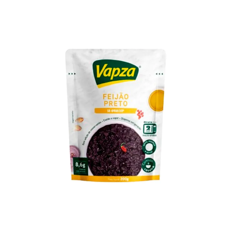 Feijão Preto Vapza Só Aquecer 200g - Vapza - Mercearia