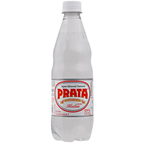 Água Mineral Natural Com Gás Prata Garrafa 510ml - PRATA - Bebidas