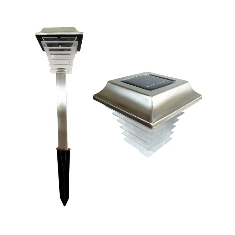 Balizadora solar para 2 Leds brancos DNI 6124 com acessório Key West