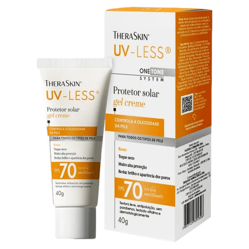 Theraskin Protetor Solar Facial Gel-Creme Toque Seco FPS 70 UV-Less 40g - Theraskin - Dermocosméticos
