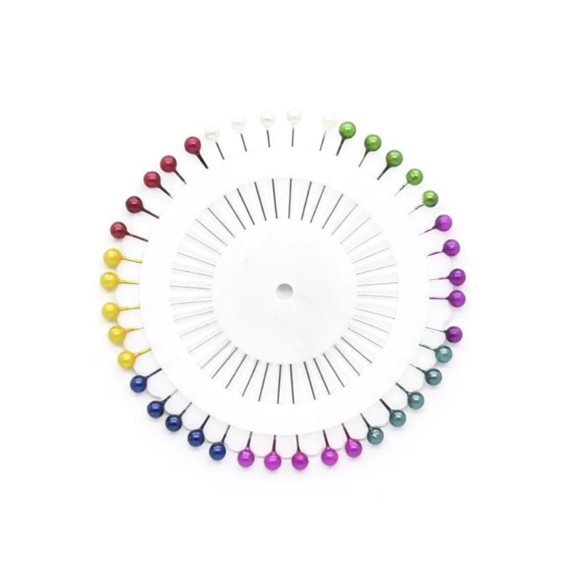 Alfinete Cabeça Colorida Pérola Lanmax - 40 unidades