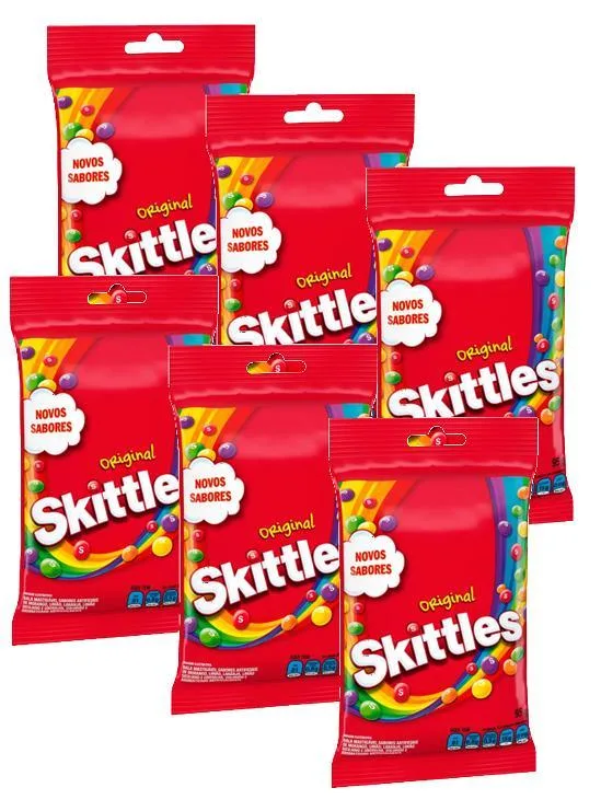 Kit 6 Bala Skittles Fruits - Sabor 95g - Não Informado - Mercearia