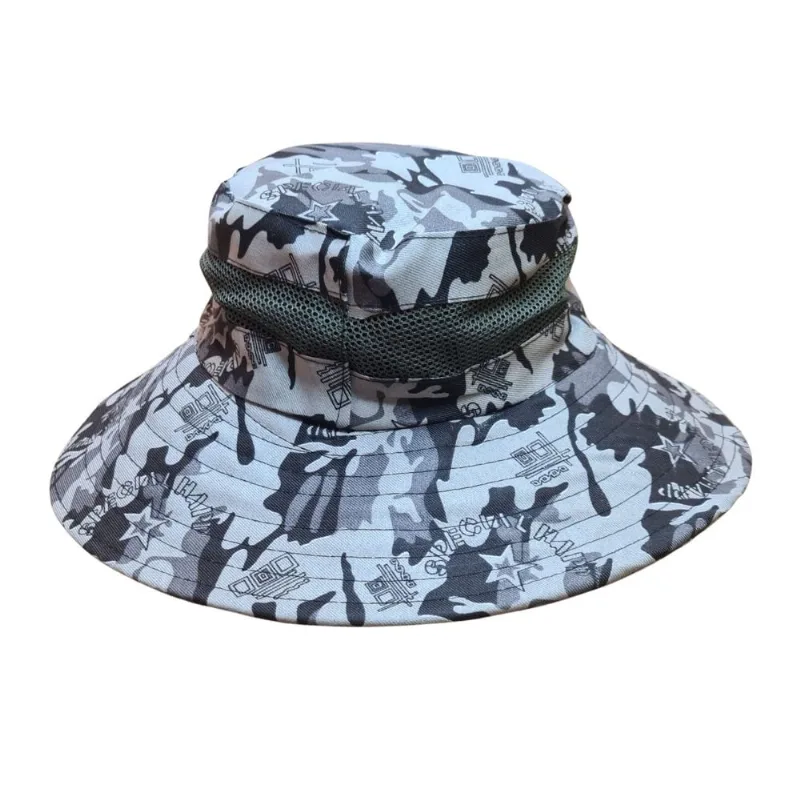 Chapéu Camuflado Australiano Canavieiro Respirável Protetor Solar Pesca Trilha Camping Único / Verde