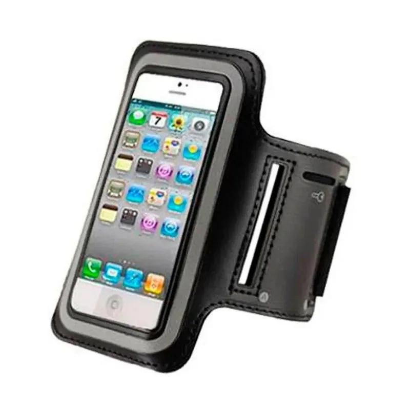 Braçadeira Porta Celular Para Braço Corrida Academia Resistente À Água Preto Único