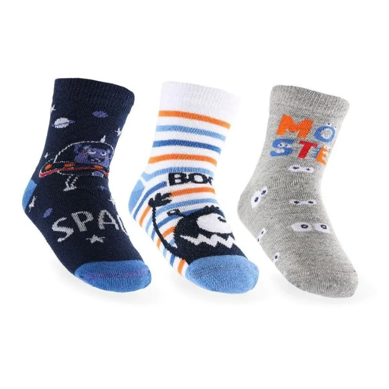 Kit Meia Infantil Kookabu Nº 28-31 Azul Marinho (MP)