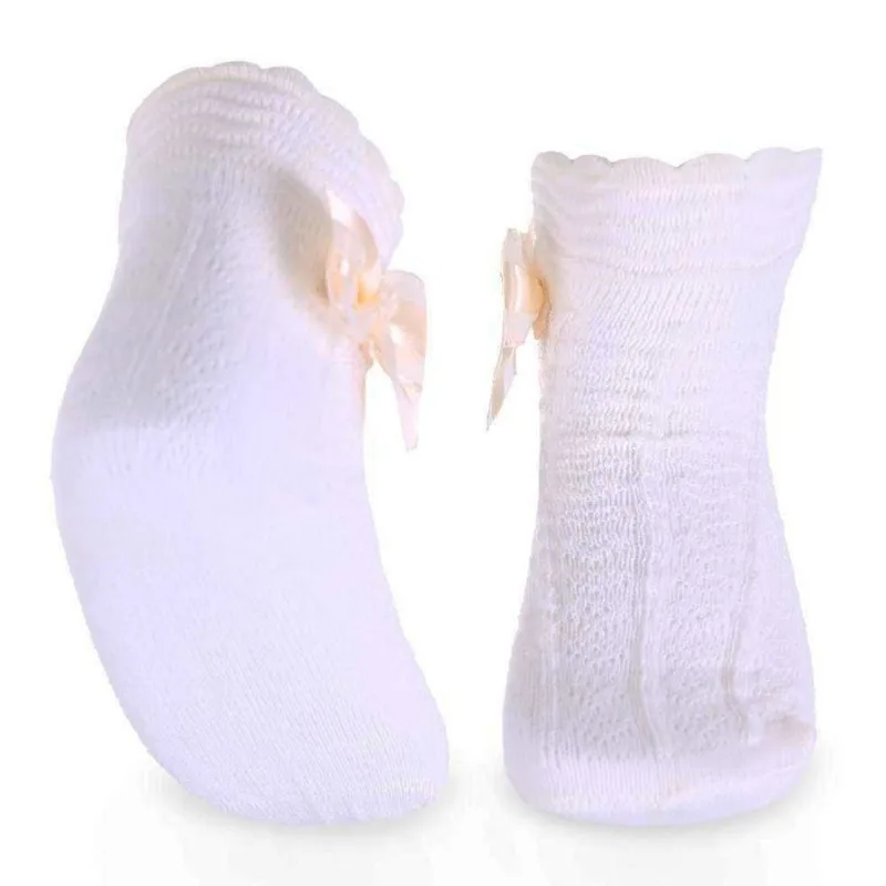 Meia Infantil Winston N° 20-23 Com Laço Off White (MP) - WINSTON