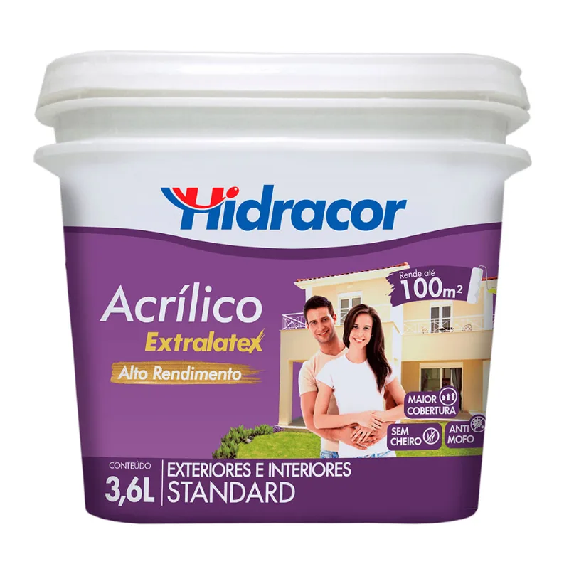 Tinta Imobiliária Hidracor Fosco Extralatex Branco Gelo 3,6 Galão