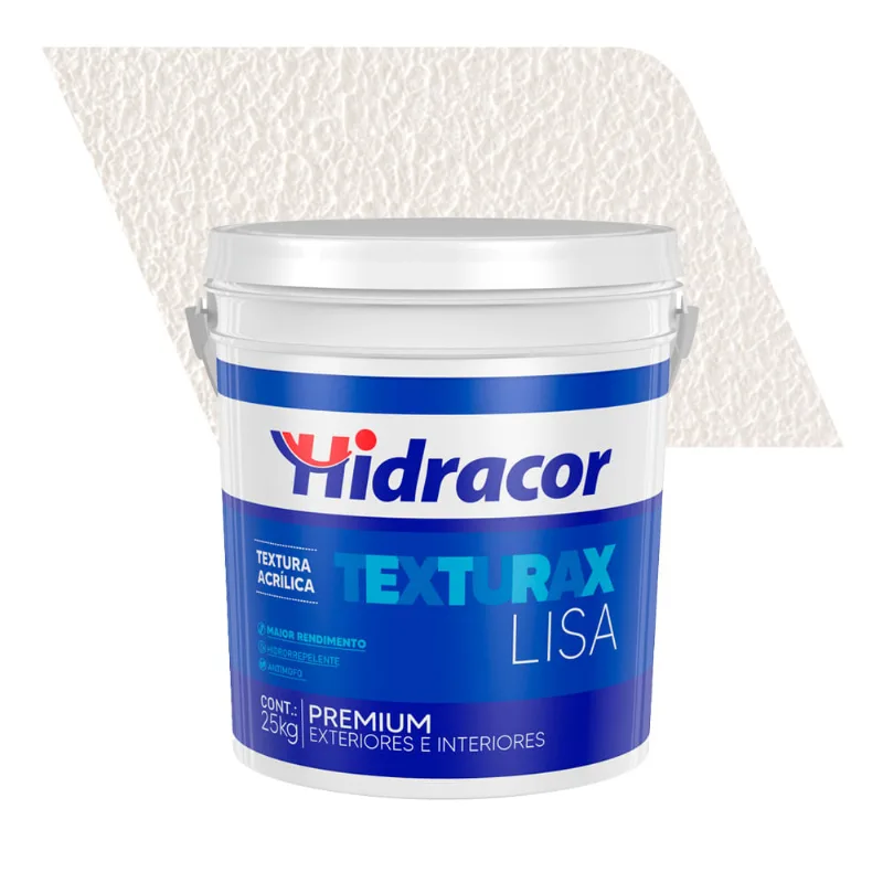 Textura Acrílica Premium Lisa Texturax Branco Neve 25KG - Hidracor