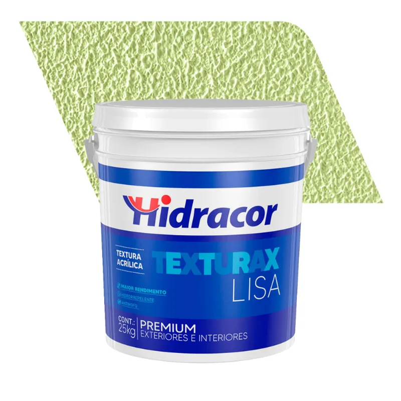 Textura Acrílica Premium Lisa Texturax Verde Limão 25KG - Hidracor