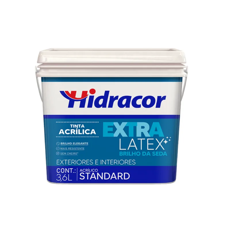 Tinta Imobiliária Hidracor Extralatex Standard Acetinado Brilho Da Seda Branco Neve 3,6L
