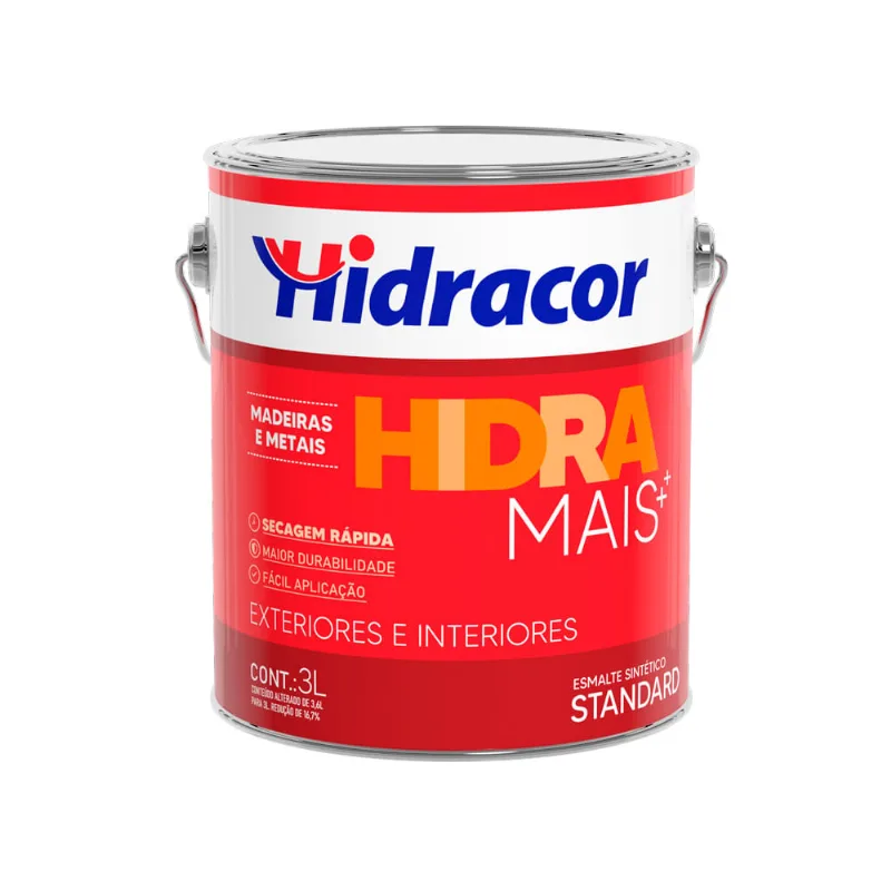 Esmalte Sintético Hidracor Hidramais Alto Brilho Platina 3,0L