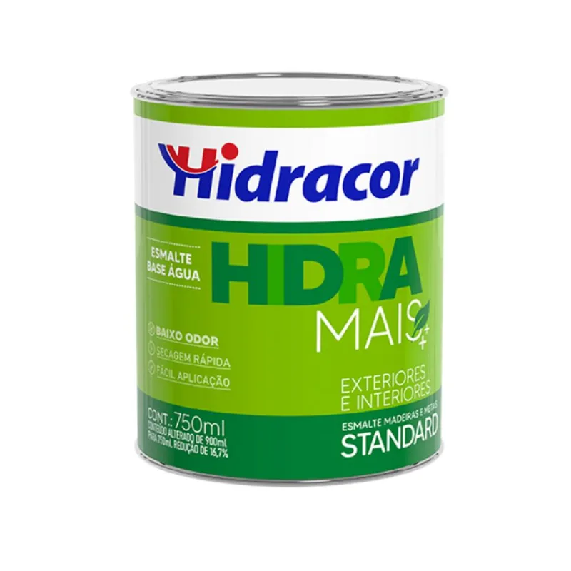 Esmalte Standard a Base de Água Hidramais Alto Brilho Vermelho 750Ml - Hidracor