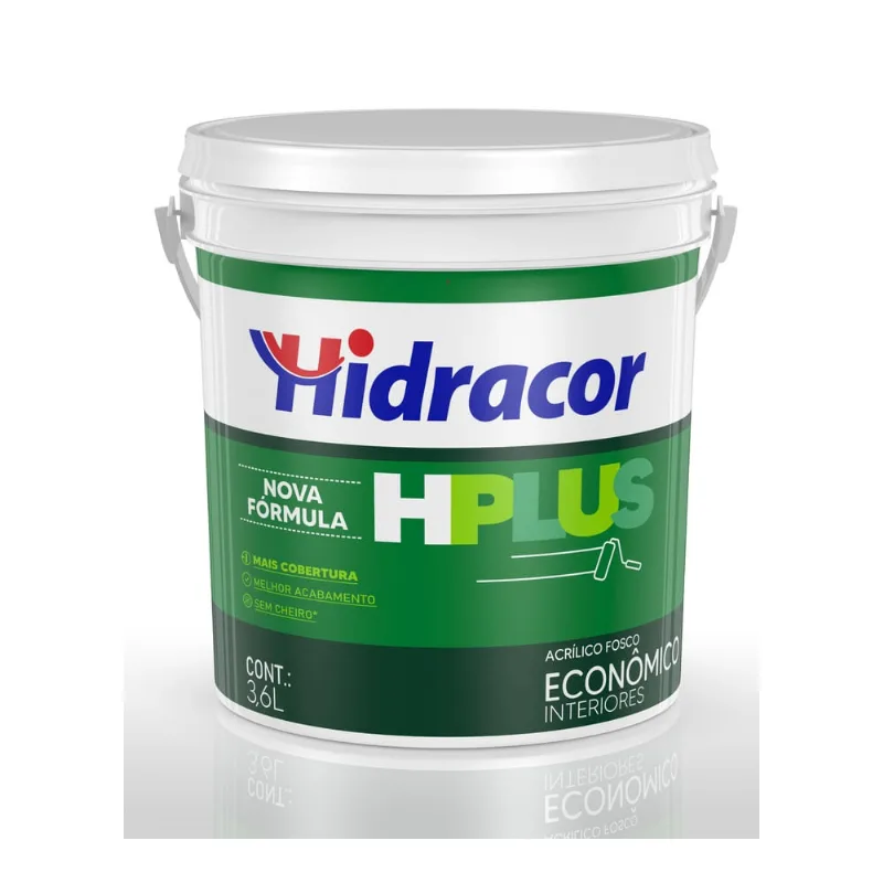 Tinta Imobiliária Acrílica Fosco Hplus Cinza Claro Galão 3,6l Hidracor
