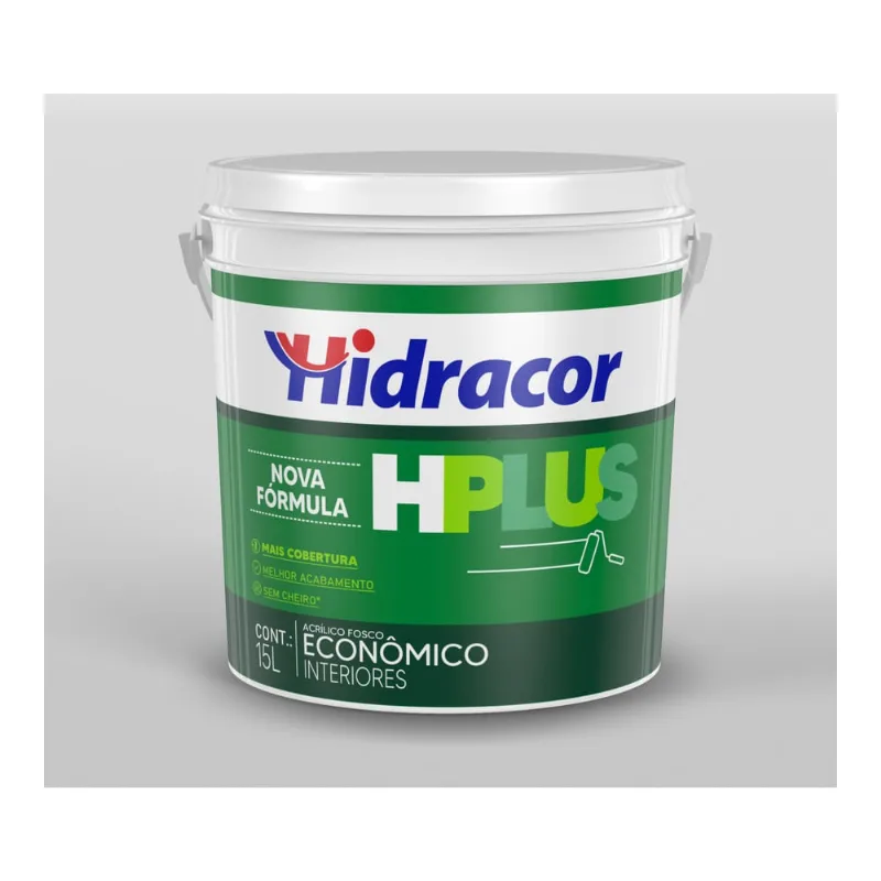 Tinta Imobiliária Acrílica Fosco Hplus Cinza Claro Balde 15l Hidracor