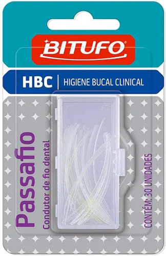 Passador De Fio Dental Bitufo Fio Way Com 30 Unidades - BITUFO - Higiene E Beleza
