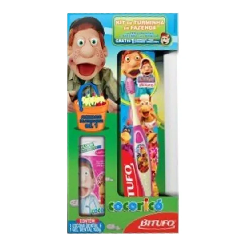 Kit Cocorico Bitufo Esc Inf Gel Dental  - BITUFO - Higiene E Beleza