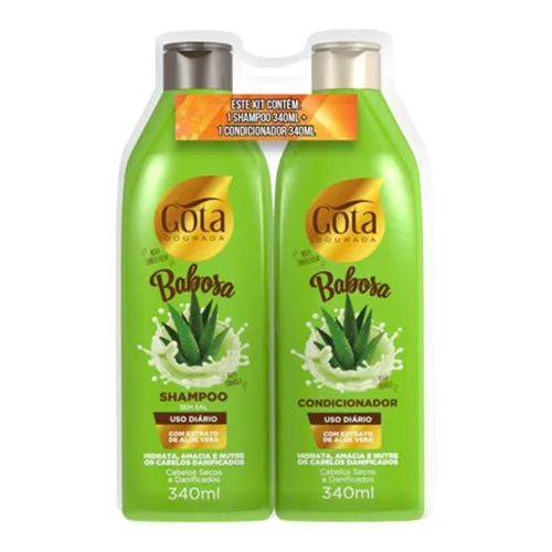 Kit Gota Dourada Shampoo Condicionador Babosa - GOTA DOURADA - Higiene E Beleza