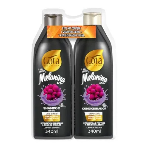 Kit Shampoo Condicionador G Dourada Melanina - GOTA DOURADA