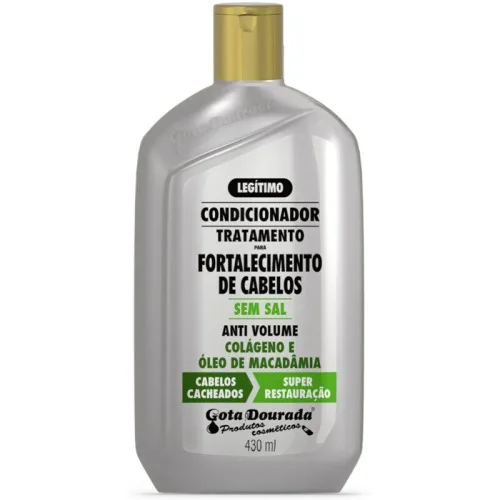 Condicionador Uso Diário Gota Dourada 430ml Cabelos Cacheados Unit - GOTA DOURADA - Higiene E Beleza