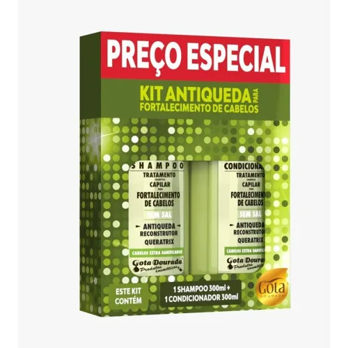 Kit Shampoo Condicionador Anti Queda Gota Dourada - GOTA DOURADA