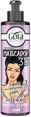 Cond Matizador 120ml 3d Gota Dourada Super Black - BLACK - Higiene E Beleza