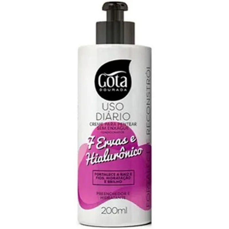 Creme Pentear Gota Dourada 7 Ervas e Hialurônico 200ml