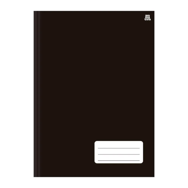 Caderno Universitário Costurado 1 matéria 96 Folhas - Preto - Animativa