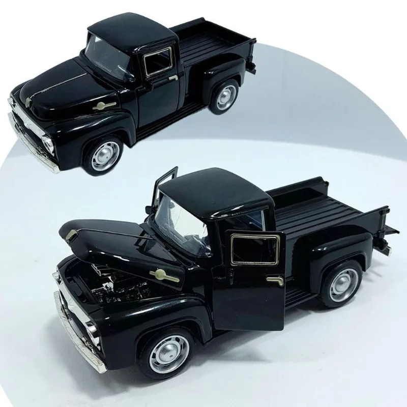 Miniatura Colecionável Camionete Pickup F-100 Escala 1:32 em Metal Preto Outras Marcas