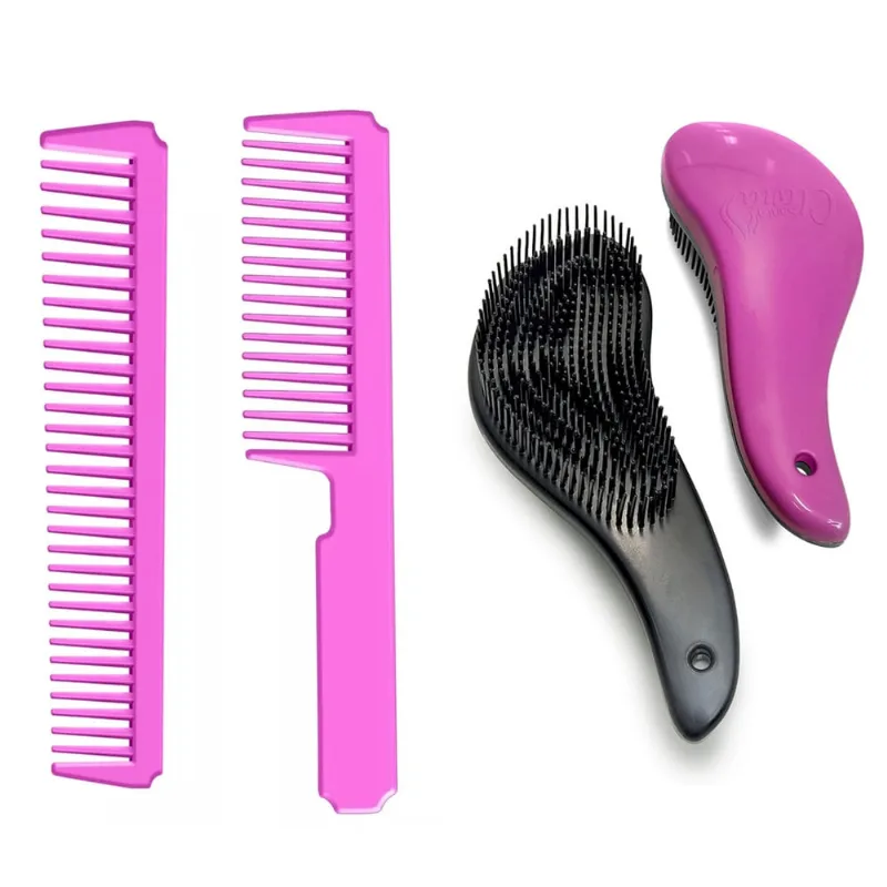 Kit Mágico Escova Mágica Desembaraçar Cabelo E Pentes